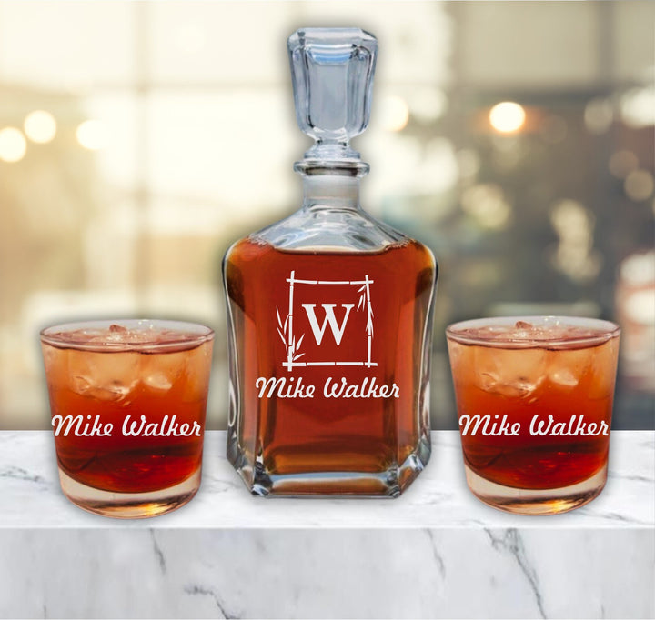 Personalized Whiskey Decanter Set, Custom Engraved, Gifts for Men, Dad Gift, Birthday Whiskey Glasses, Husband,