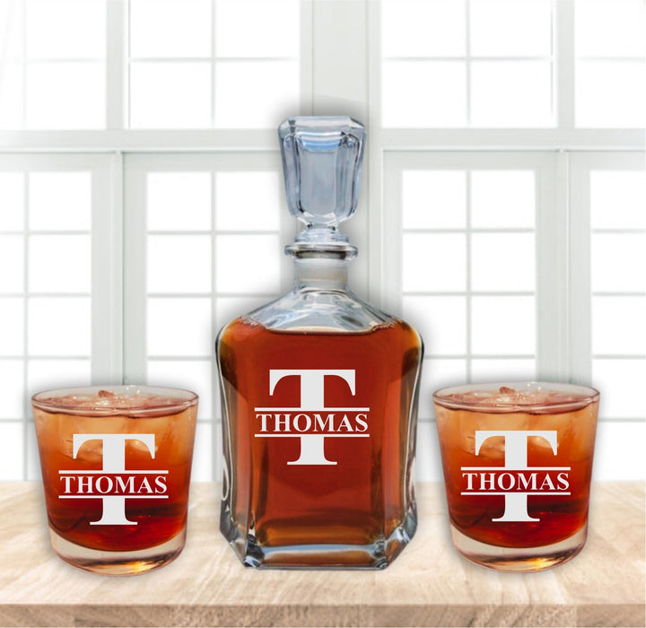 Personalized Whiskey Decanter Set, Custom Engraved, Gifts for Men, Dad Gift, Birthday Whiskey Glasses, Husband,