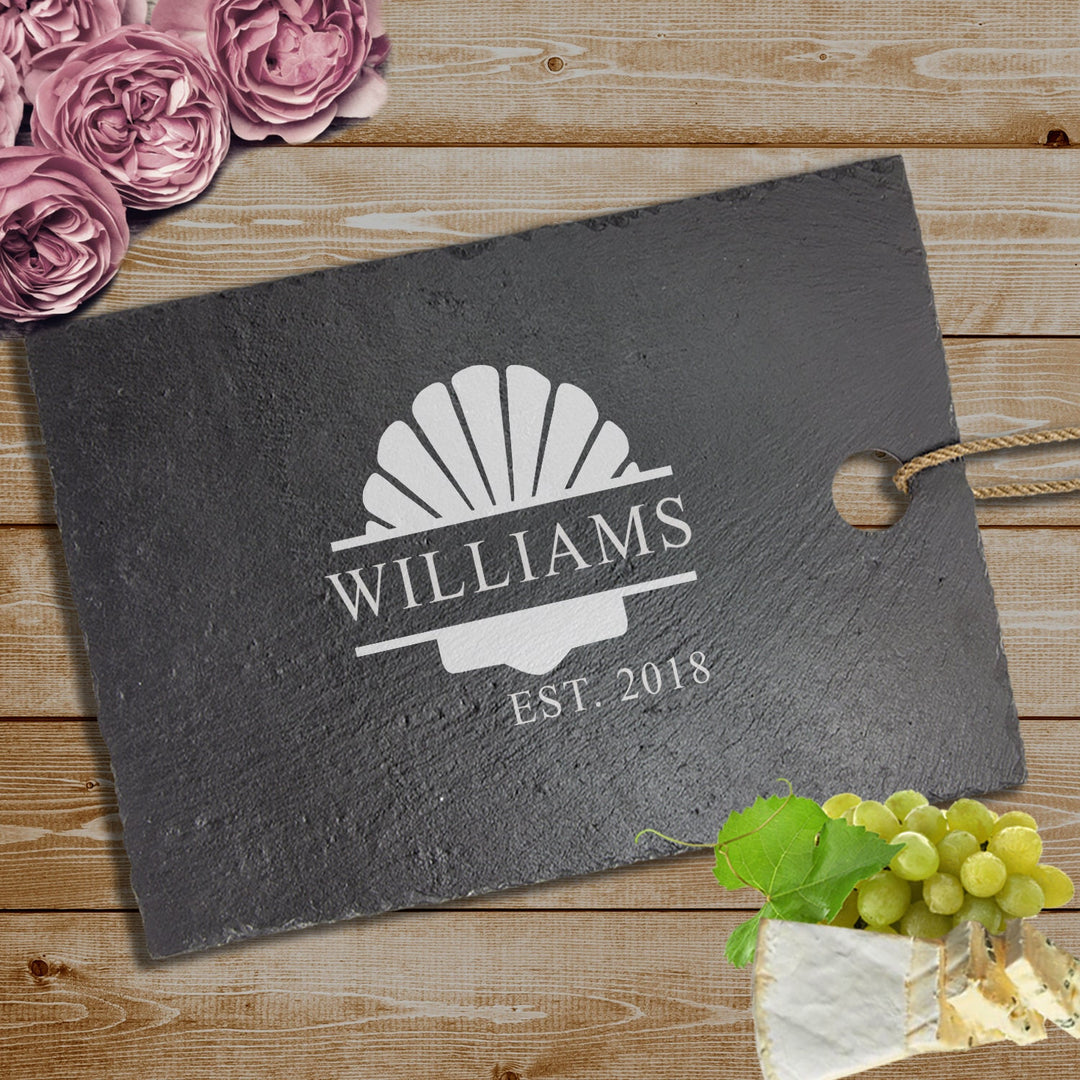 Custom Seashell Design Cutting Board Couples Gifts, Housewarming Engraved Cutting Board , Wedding Gift For Couples, Bridal Shower Gift