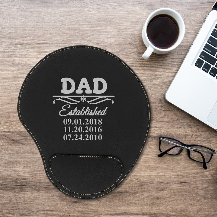 Custom Dad Family Tree Mouse Pad Father's Day Gift, Personalized Gift for Dad, Dad Birthday Gift, New Dad Gift, Leatherette Office Mouse pad