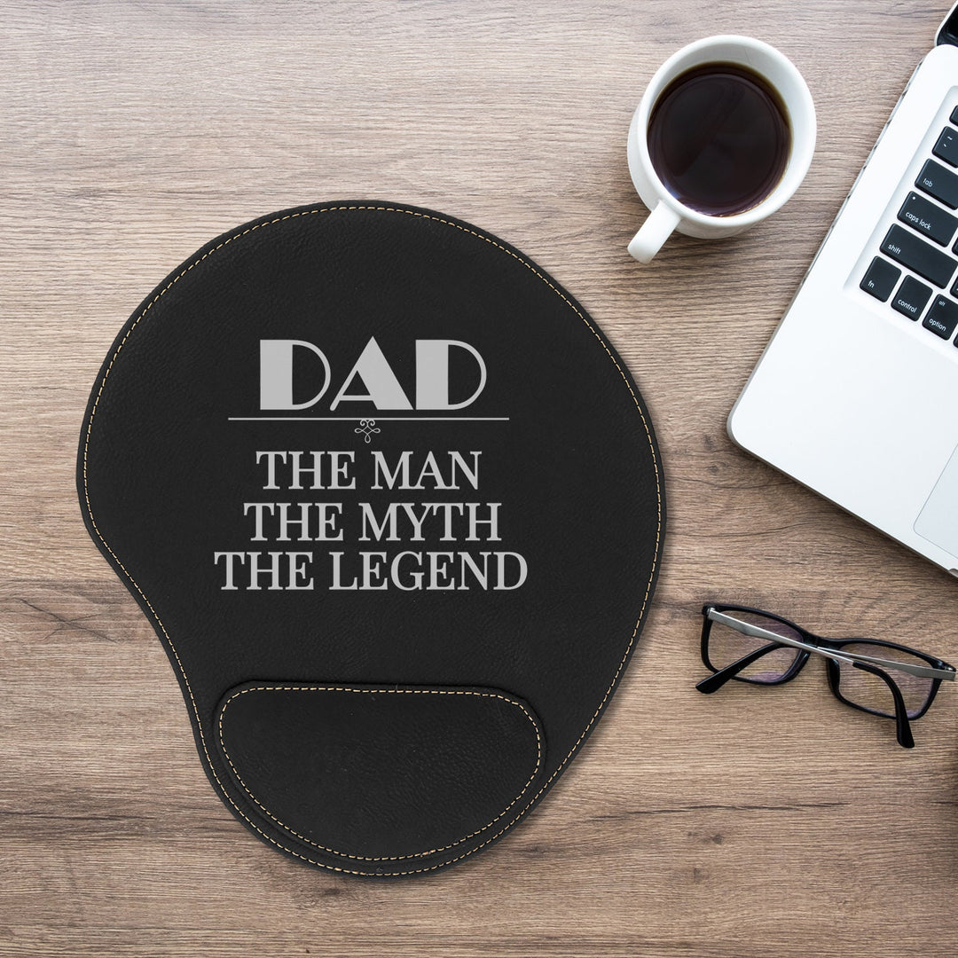Custom Dad, The Man, The Myth, The legend Mouse Pad Father's Day Gift, Personalized Gift for Dad, Dad Birthday Gift,Leather Office Mouse pad