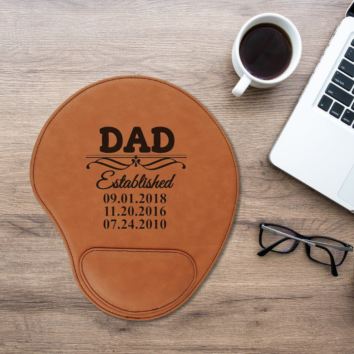 Custom Dad Family Tree Mouse Pad Father's Day Gift, Personalized Gift for Dad, Dad Birthday Gift, New Dad Gift, Leatherette Office Mouse pad