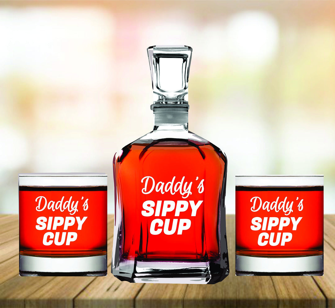 Worlds Best Dad Fathers Day Gift, Whiskey Decanter Gift for Dad, Dad Whiskey Decanter set, Man Cave Gift, Dad Whiskey Glass, Father Gift