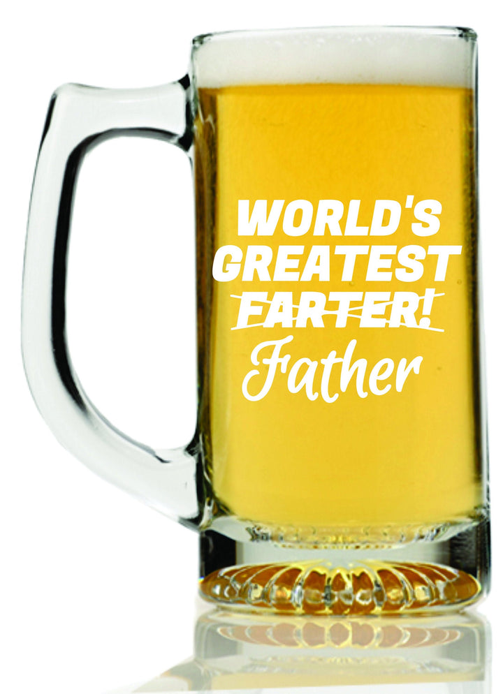 Worlds Best Dad Father's Day Beer Mug Glass, Worlds Greatest Father Custom Beer glass, First Father's Day Gift, Best Fathers Day Gift