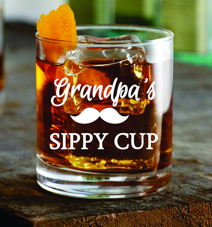 Grandpa's Juice Father's Day Whiskey Glass, Engraved Fathers Day Rocks Glass, Gift for Dad, Engraved Whiskey Glass Dad Gift for Father's Day