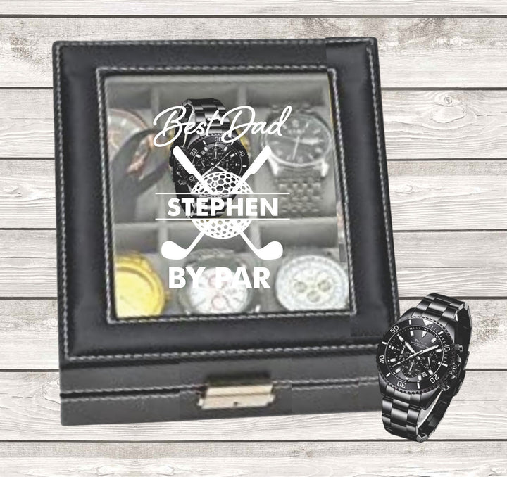 Golf Gift Watch Box Gift, Dad Gift Watch Case, Father's Day Gift, Watch Storage Case, Monogram Watch Case, Watch Birthday Gift Men, Wedding