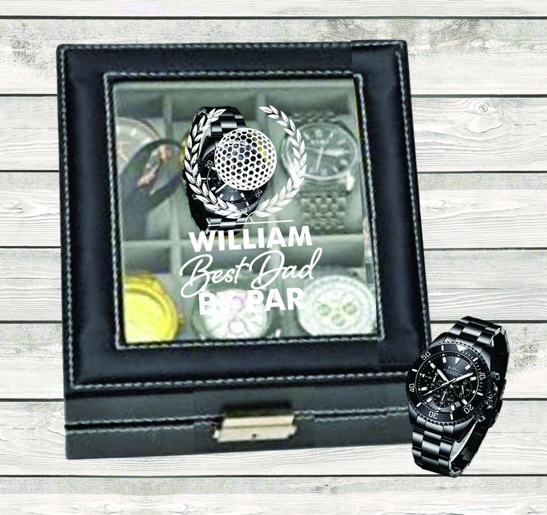Golf Gift Watch Box Gift, Dad Gift Watch Case, Father's Day Gift, Watch Storage Case, Monogram Watch Case, Watch Birthday Gift Men, Wedding