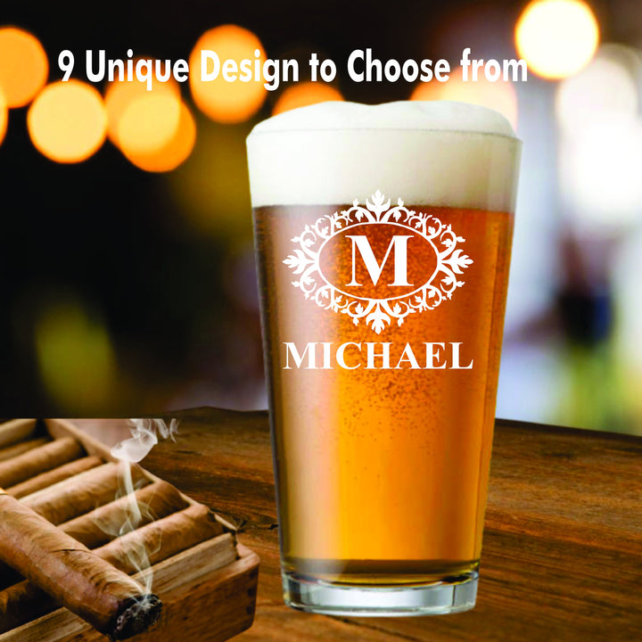 Personalized sets of 4, 5, 6 Groomsmen Gift, Pint Beer Glass Groomsman Proposal, Bachelor Party, Wedding Party Gift, Best Man, Officiant