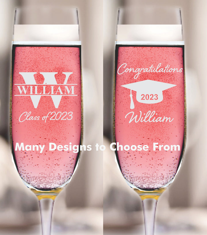 12 Pcs Personalized Graduation Champagne Glass Favors, 2023 Graduate Favor, Champagne Flutes, Party Favors, College, Law school, Medical