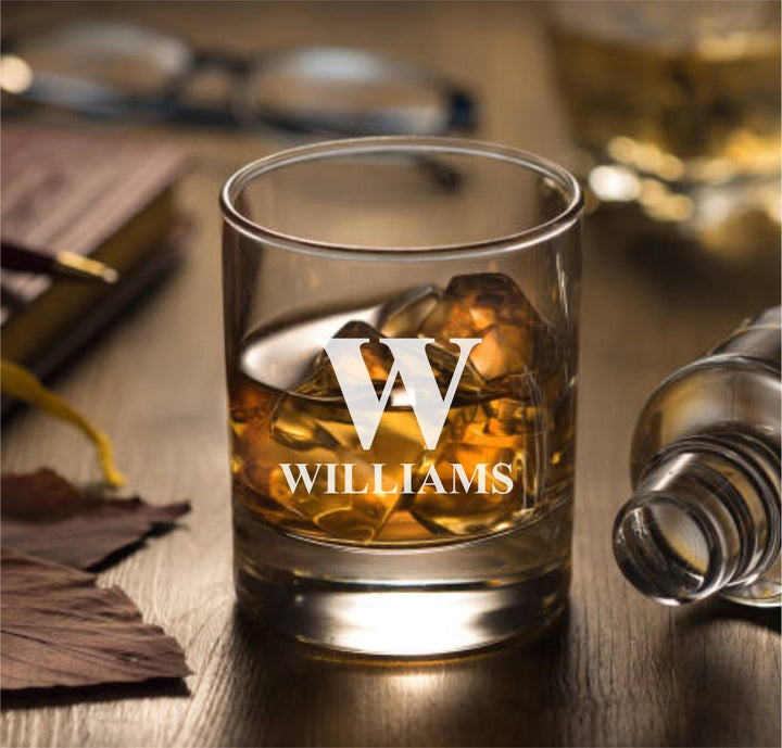 Set of 4 Fathers Day Whiskey Glasses - Custom Laser Etched - Personalized Gift for Dad - Father's Day Present- Birthday - Gifts for Men