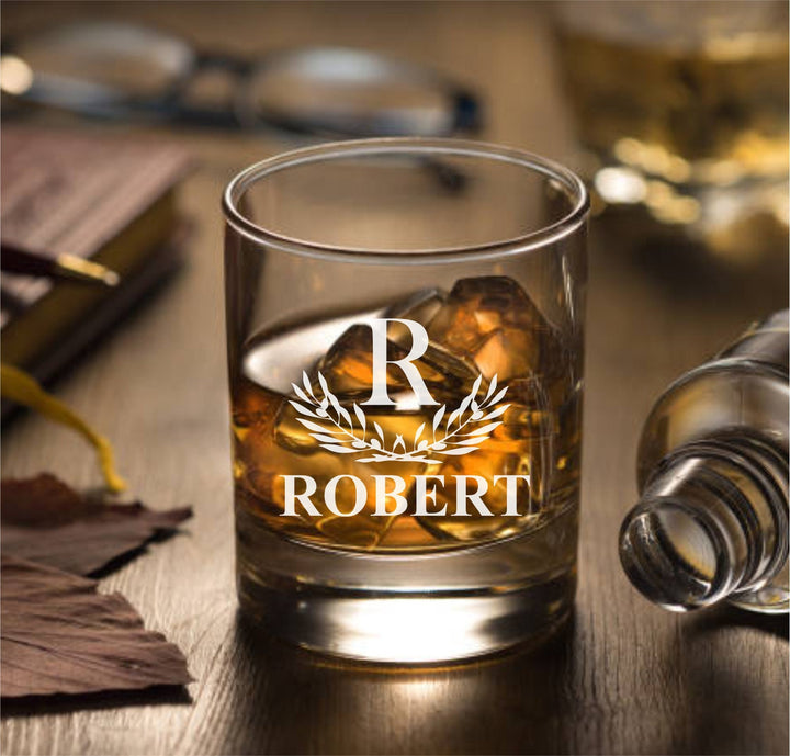 Set of 4 Fathers Day Whiskey Glasses - Custom Laser Etched - Personalized Gift for Dad - Father's Day Present- Birthday - Gifts for Men