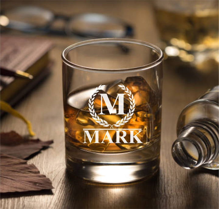 Set of 4 Fathers Day Whiskey Glasses - Custom Laser Etched - Personalized Gift for Dad - Father's Day Present- Birthday - Gifts for Men