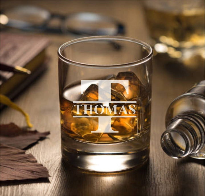4 Pc set of Personalized Bourbon Glass, Custom Engraved Rocks Glasses , Whiskey Gift For Him, Birthday Gift for Men, Man Cave, Gifts For Dad