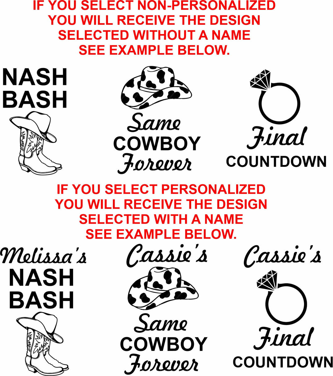 Nashville Bach Party Shot Glasses, Gifts for Bachelorette Party, Party Favors, Bridesmaid Gifts, Engraved Glasses, Girls Night, Nash Bash