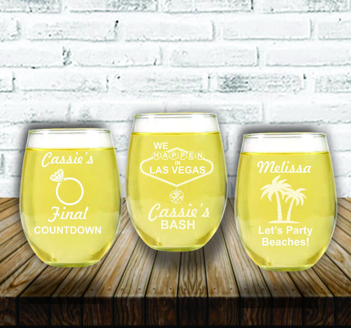 Custom Wine Glasses for Bridesmaids, Gifts for Bridal Party, Maid Of Honor, Stemless Wine Glass, Engraved Glasses, Bridesmaid Proposal Gifts