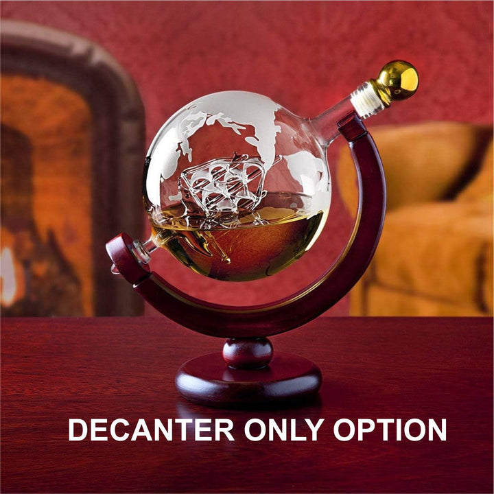 Personalized Gifts for Dad - Globe Whiskey Decanter Set - Father's Day Gift - Bourbon Glasses - Gift for men - Gift from Daughters