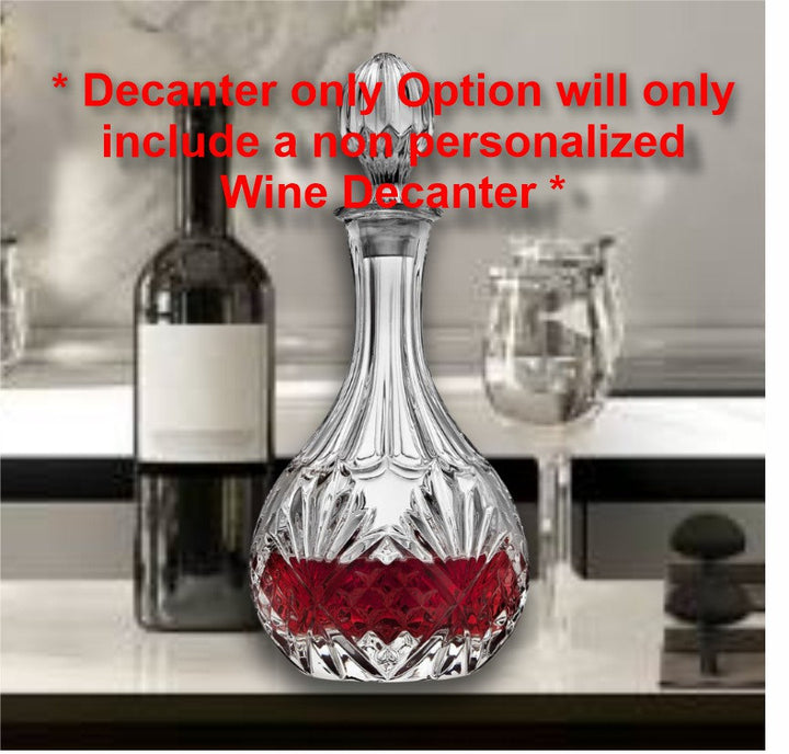 Personalized Wine Decanter Set - Gifts for the Home - New Home Barware - Custom Engraved Housewarming Gift - Stem Wine Glasses - Home Bar