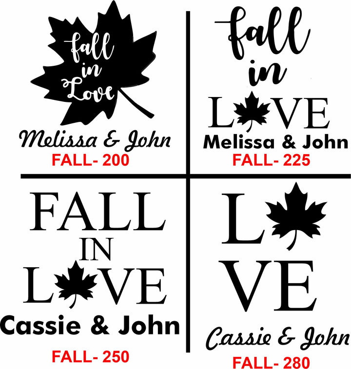 12 Pc Set Personalized Bourbon Glass Favors - Fall In Love Bridal Wedding Favor - Custom Engraved Whiskey Glasses - Autumn Party Favors