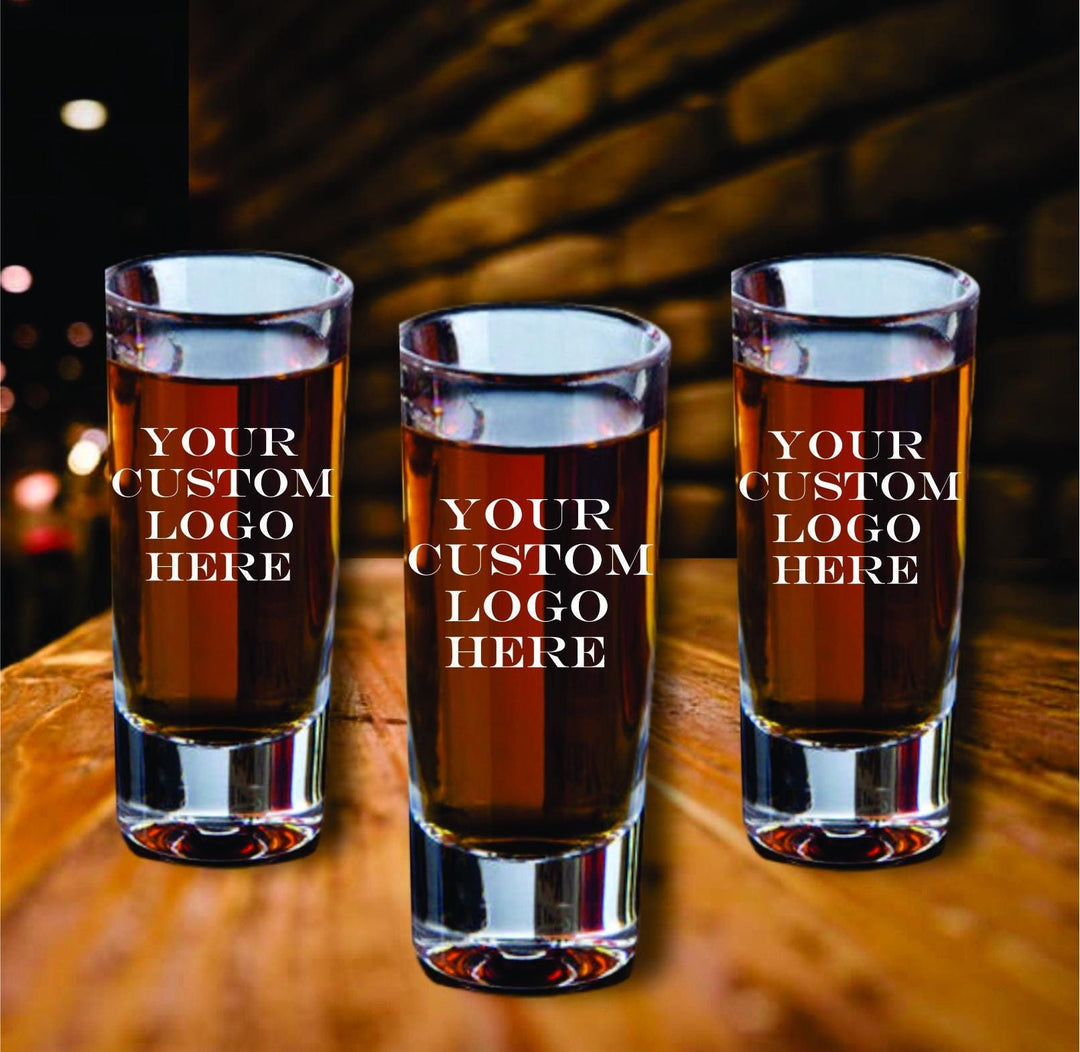 12 Pc Set Custom Logo Shot Glasses - Laser Engraved - Corporate Gifts - Business Logo Shot Glass - Company Christmas Party Gift -Gift Client