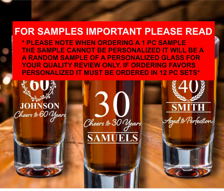 12 Pc Set 50th Birthday Shot Glass Favors, Party Favor, Birthday Shot Glasses, Perssonalized , Cheers to 50 Years, Party Favors 50 Birthdays