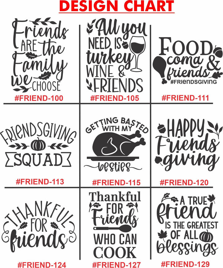 Custom Friendsgiving Champagne Glasses - Engraved Thanksgiving Gift - Friend Champagne Glass- Best Friends Gifts - Stemless Champagne Flute