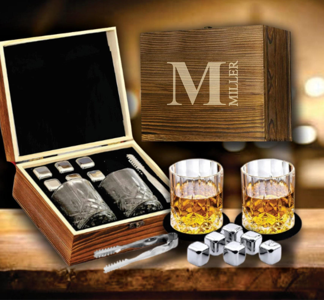 Groomsman Proposal Whiskey Stones Glasses Set with Wooden Box, Groomsmen Proposal, Best Man Gift, Dad Gifts, Groom, Gifts for Men