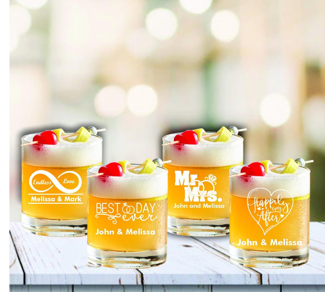 Whiskey Rocks Glass Wedding Favors, Best Day Ever, Bourbon Glass Wedding Favor, Personalized Whiskey Glasses, Custom Wedding Party Favors