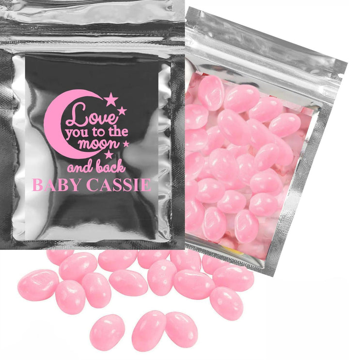 Edible Jellybean Candy Favors Bag, Baby Shower Party Favor, Pink Gummy Bear, Gender Reveal, Gumball, Candy Container Favor, Lifesaver Mints