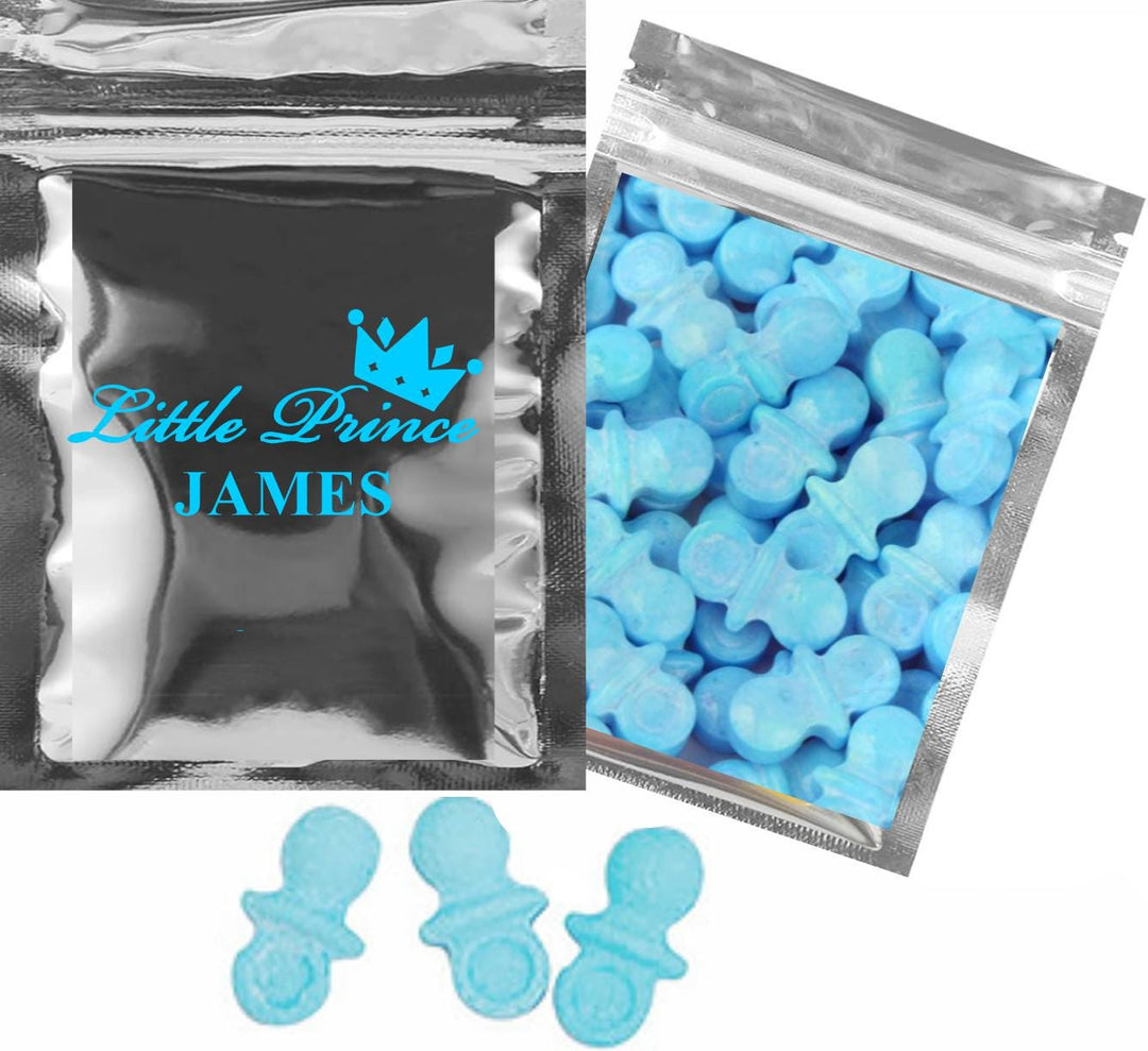 Little Prince Blue Pacifier Candy Favors Bag, Baby Shower Party Favor, Gummy Bear Candy Bag, Gender Reveal, Gumball, Candy Container Favor