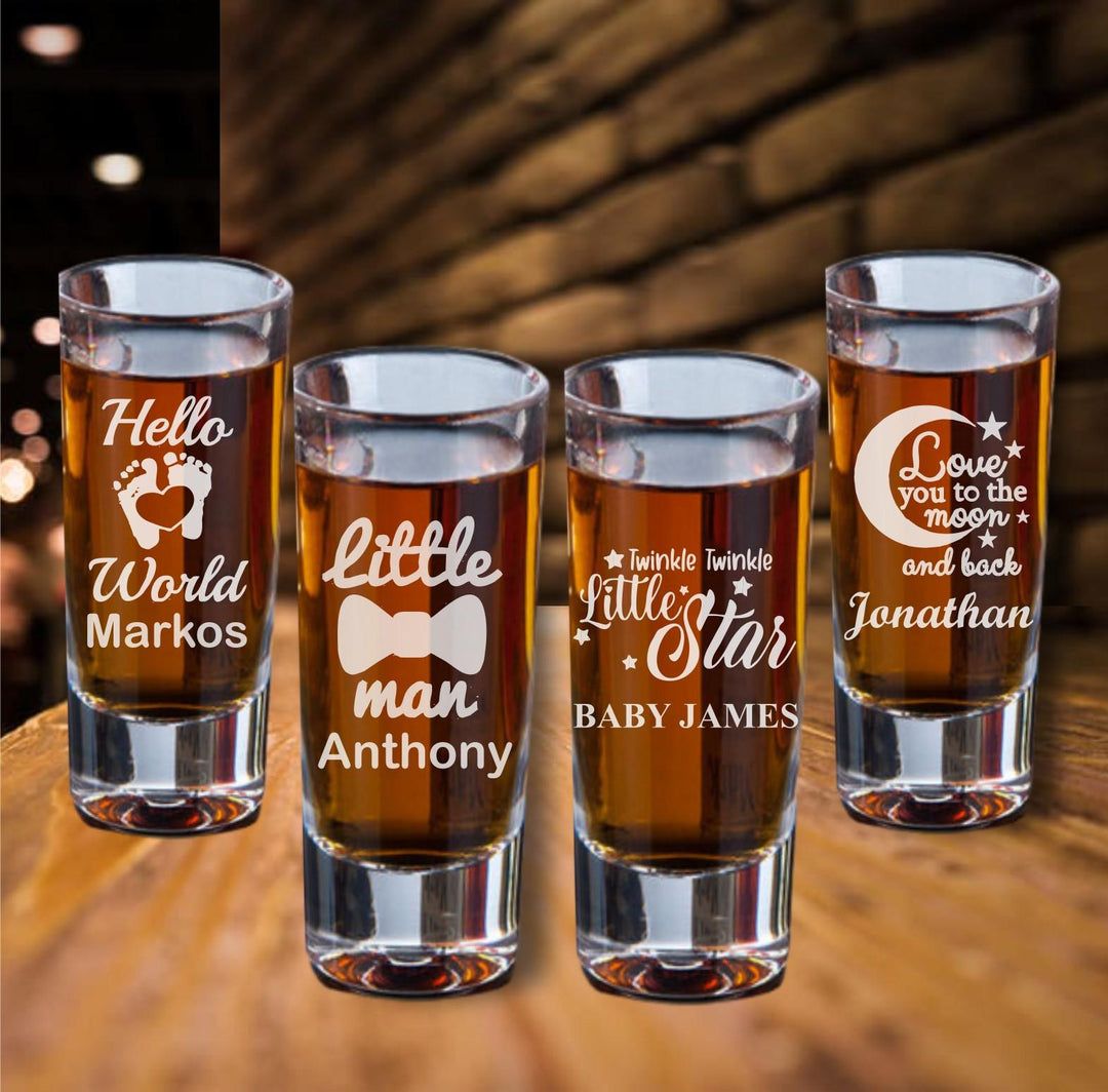 Custom My Little Man Baby Shot Glass Favors, Personalized Baby Party Favor, Gender Reveal, Baby Sprinkle Party Favors, Boy favor