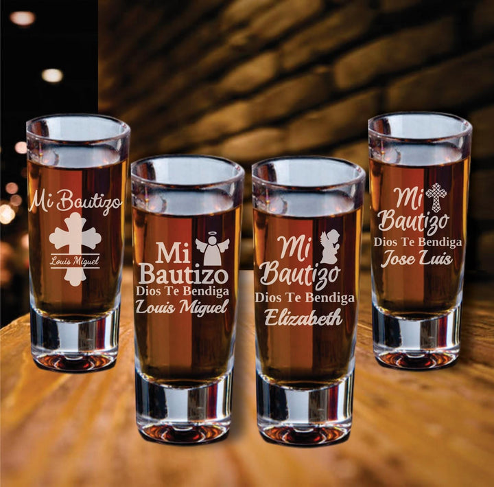 Christening Personalized Shot Glass Favors, Engraved Shot Glasses, Set of 12 Shot Glasses, Party Baptismal Favor, Nino, Mi Bautizo Favors