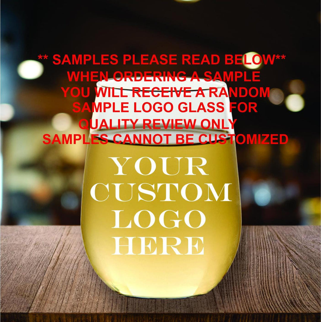 12 pc Set Custom Logo Wine Glasses - Engraved - Corporate Gifts - Business Logo Wine Glasses - Company Christmas Party Gift -Gift for Client