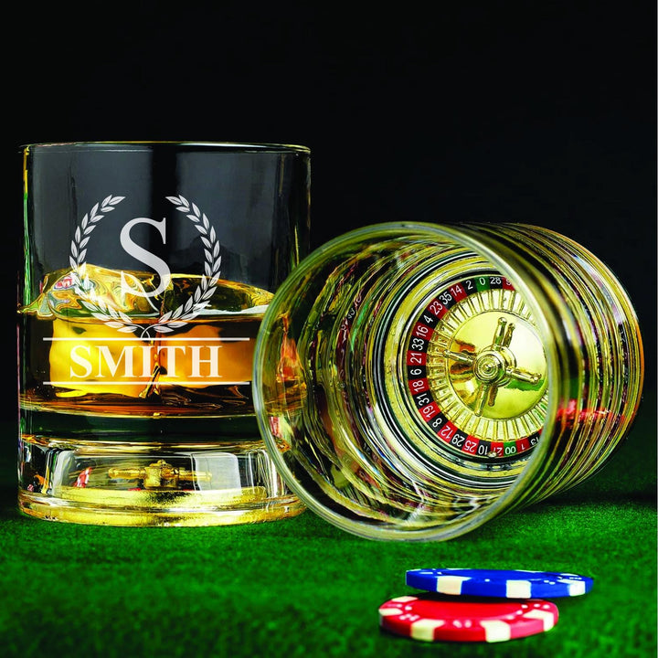 Groomsmen Roulette Whiskey Glass Gift - Old Fashioned Bourbon Glass - Groomsmen Proposal - Craps Table Scotch - Vegas Theme Bachelor Party
