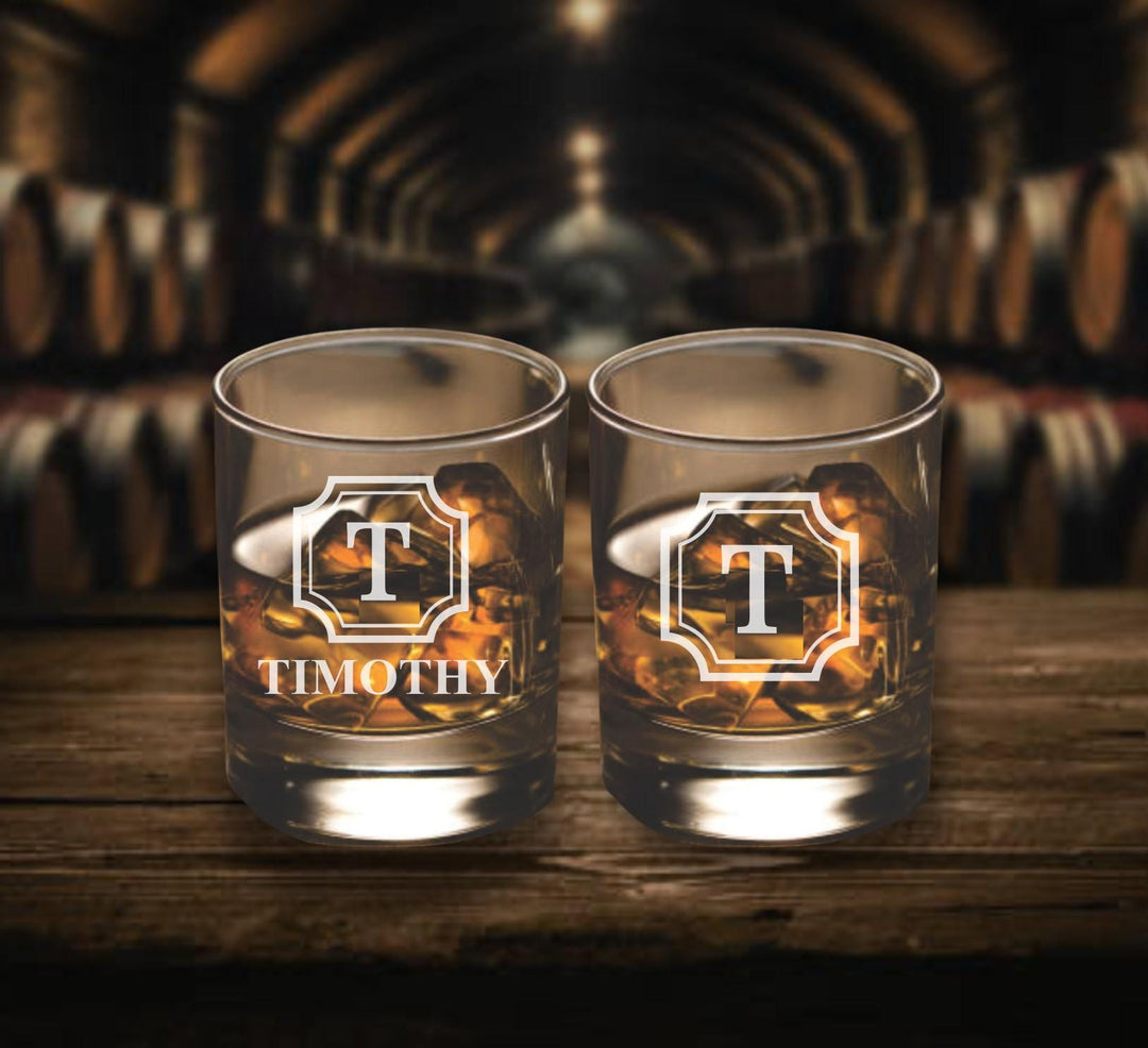 Set of 4 Personalized Gift for Men, Custom Whiskey Glasses, Gift for Dad, Bourbon Glass, Birthday, Gift for Dad, Father's Day, Husband Gift