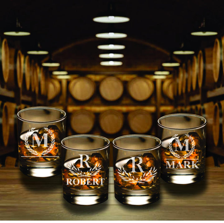 Set of 4 Bachelor Party Gifts, Groomsmen Whiskey Glasses, Engraved Bourbon, Personalized Groomsmen, Best Man Gift, Groomsmen Proposal Gifts