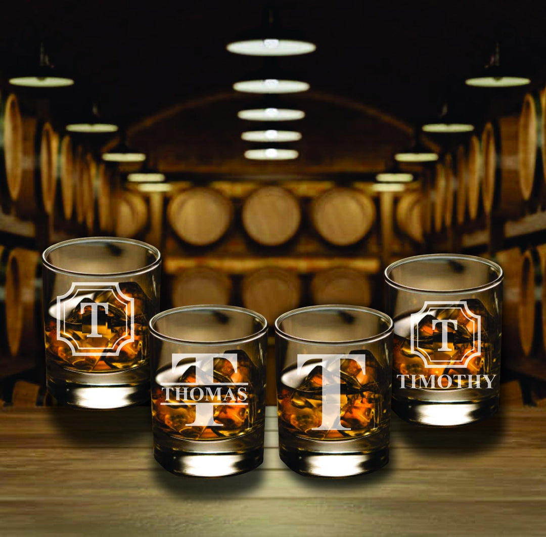 Set of 4 Groomsmen Gifts, Groomsmen Whiskey Glasses, Engraved Bourbon, Personalized Groomsmen, Best Man Gift, Groomsmen Proposal Gifts Idea