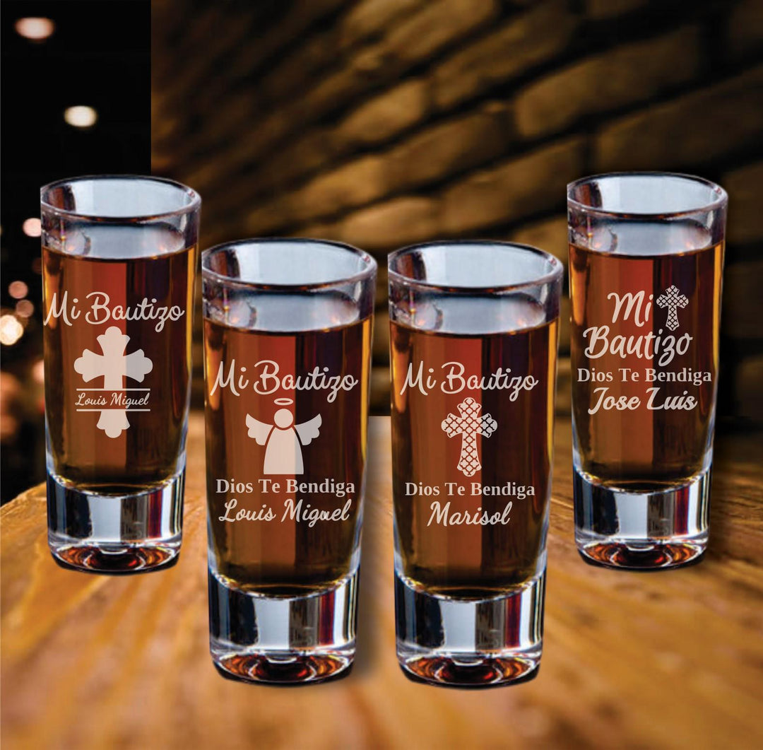 Christening Personalized Shot Glass Favors, Engraved Shot Glasses, Set of 12 Shot Glasses, Party Baptismal Favor, Nino, Mi Bautizo Favors