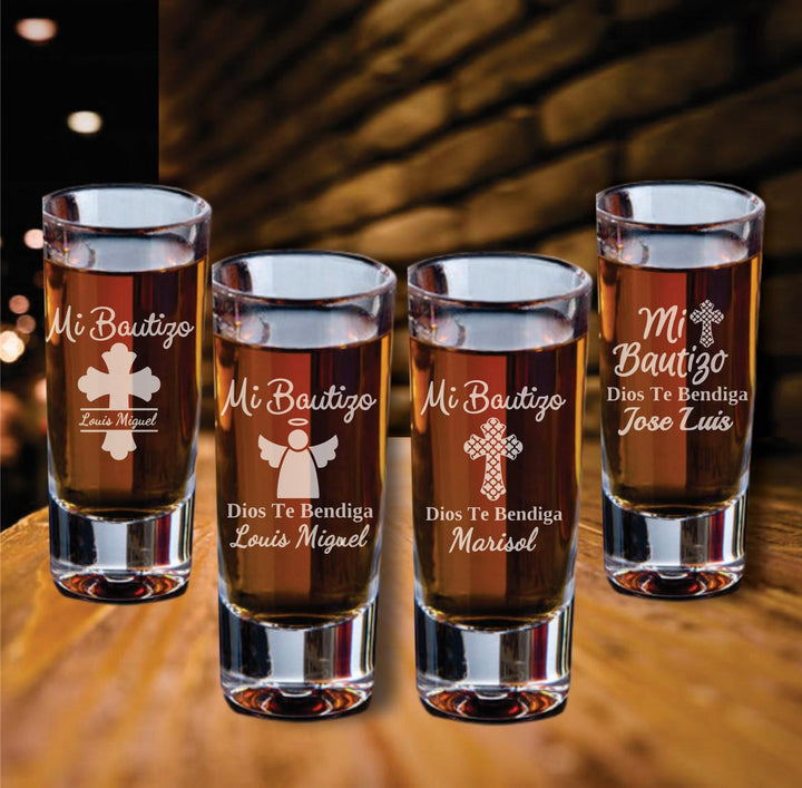 Christening Personalized Shot Glass Favors, Engraved Shot Glasses, Set of 12 Shot Glasses, Party Baptismal Favor, Nino, Mi Bautizo Favors