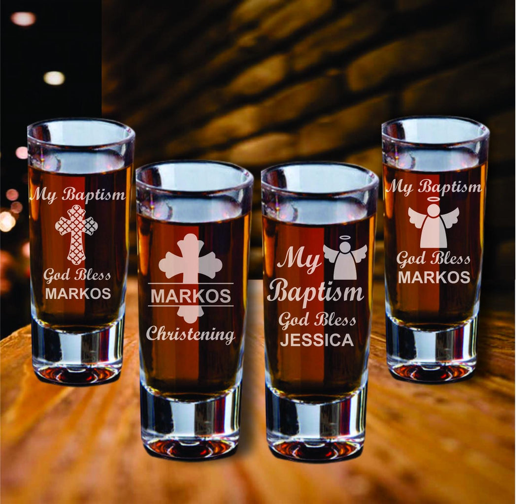 Christening Party favors, Personalized Cross Shot Glass favor, Religious Party favors, Baptismal Engraved Shot Glasses, Mi Bautizo Favors