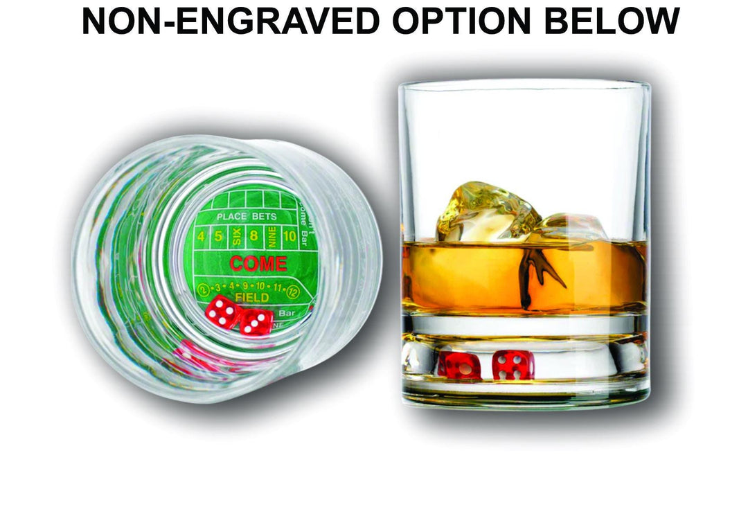 Bachelor Party Craps Whiskey Glass Gift - Old Fashioned Bourbon Glass - Groomsmen Proposal - Roulette Wheel Gift- Vegas Theme Bachelor Party