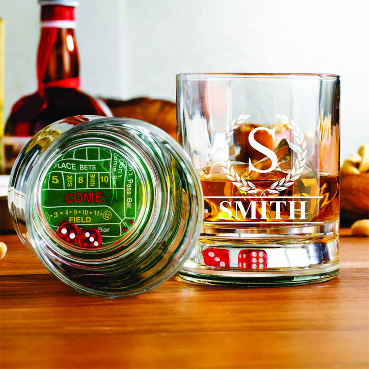 Groomsmen Roulette Whiskey Glass Gift - Old Fashioned Bourbon Glass - Groomsmen Proposal - Craps Table Scotch - Vegas Theme Bachelor Party