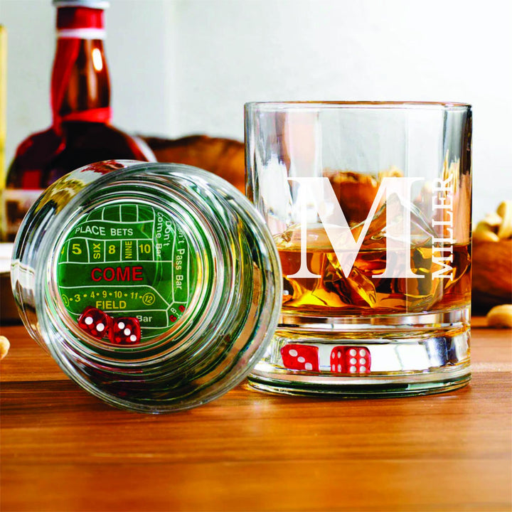 Groomsmen Roulette Whiskey Glass Gift - Old Fashioned Bourbon Glass - Groomsmen Proposal - Craps Table Scotch - Vegas Theme Bachelor Party
