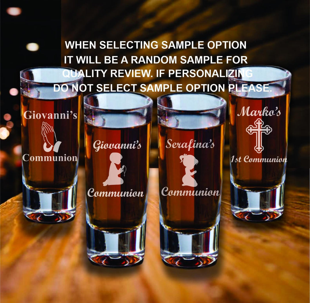 First Communion Favors, Custom Engraved Cross Shot Glasses, Set of 12 Shot Glass Favors, Engraved My 1st Communion Shot Glass Favors