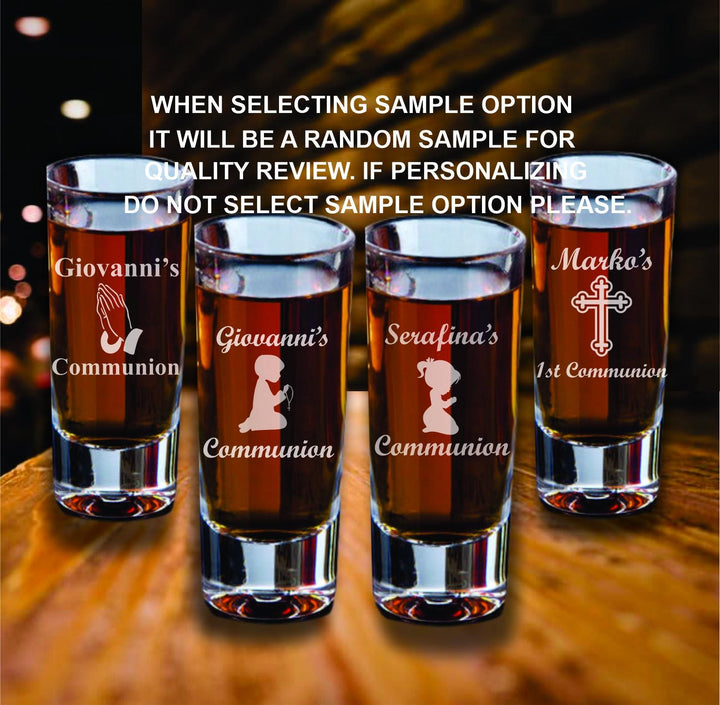 First Communion Favors, Custom Engraved Cross Shot Glasses, Set of 12 Shot Glass Favors, Engraved My 1st Communion Shot Glass Favors