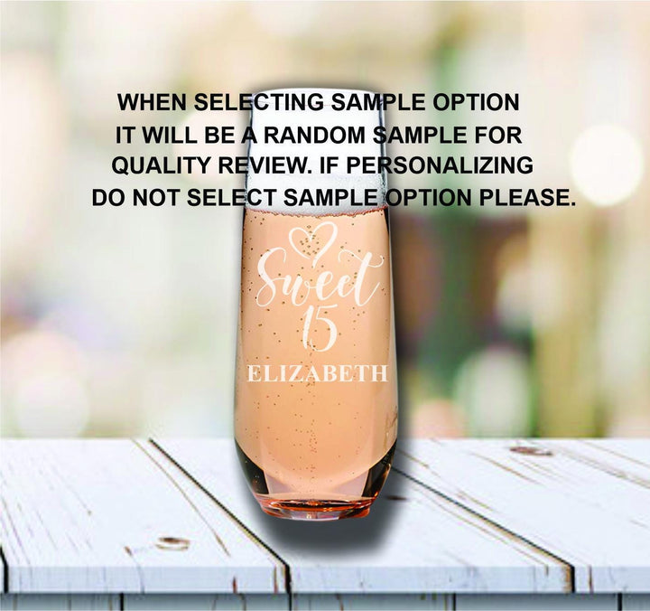 Tiara-Themed Quinceañera Champagne Glass Favors - Sweet 15 Princess Party Favor - Gifts for Guests - Mis Quince Años Personalized Favor