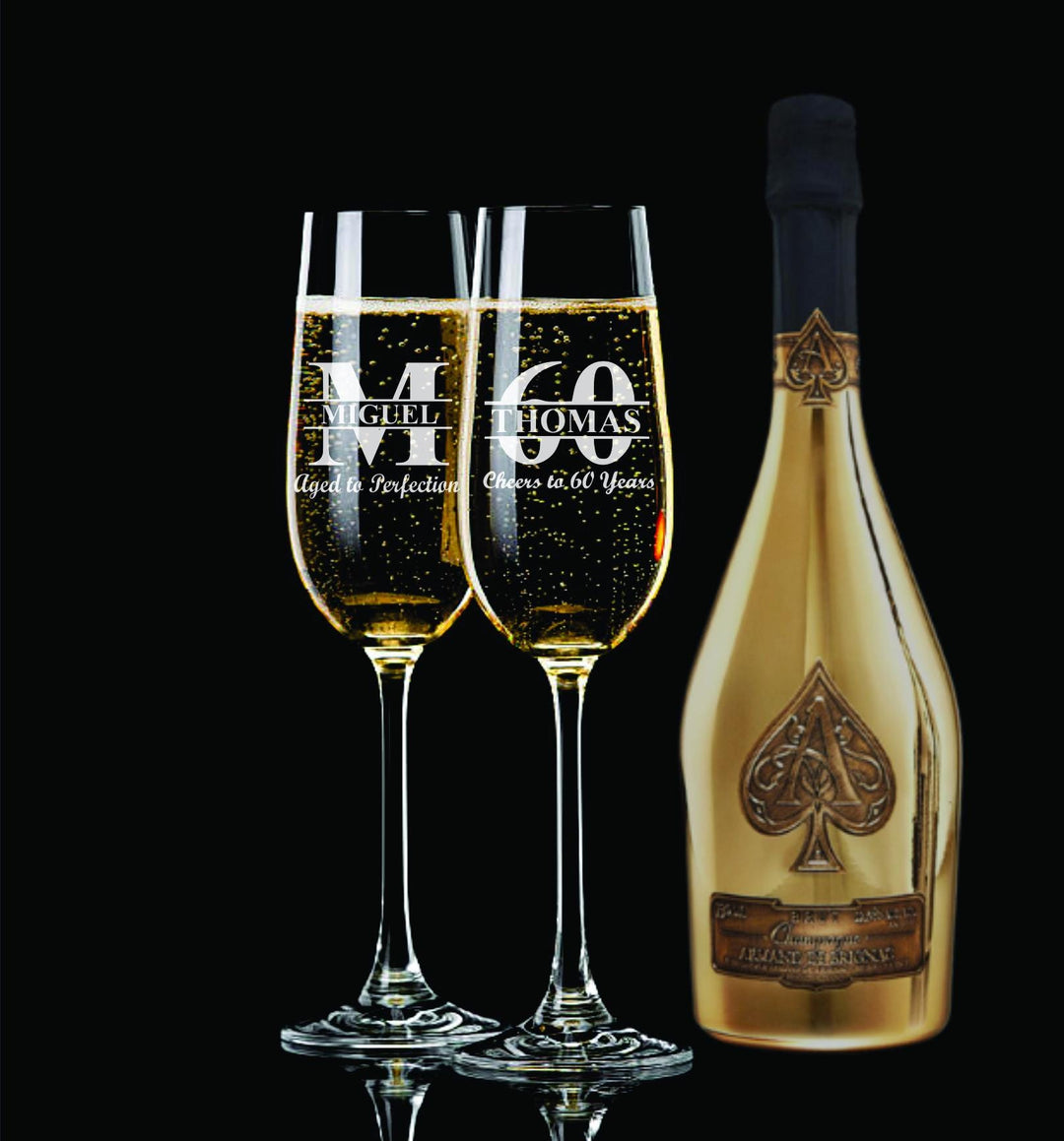 12 Pc Set 60th Birthday Champagne Flute Favors, Party Favor, Aged to Perfection Champagne Glasses, Cheers to 60 Years, Milestone Party Favor