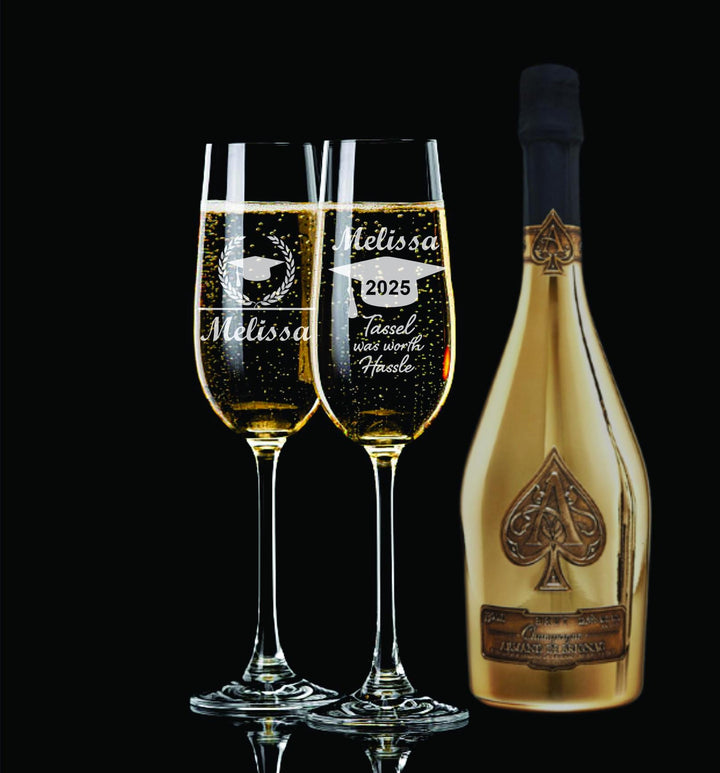 12 Pcs Personalized Graduation Champagne Glass Favors, 2023 Graduate Favor, Champagne Flutes, Party Favors, College, Law school, Medical