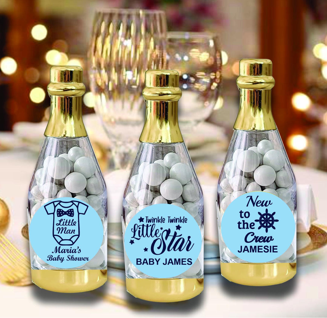 Custom Baby Shower Champagne Bottle Candy Holder Favors, Gold Bottle Mint Container Party Favor, A little Pumpkin is on the Way Baby Bottle