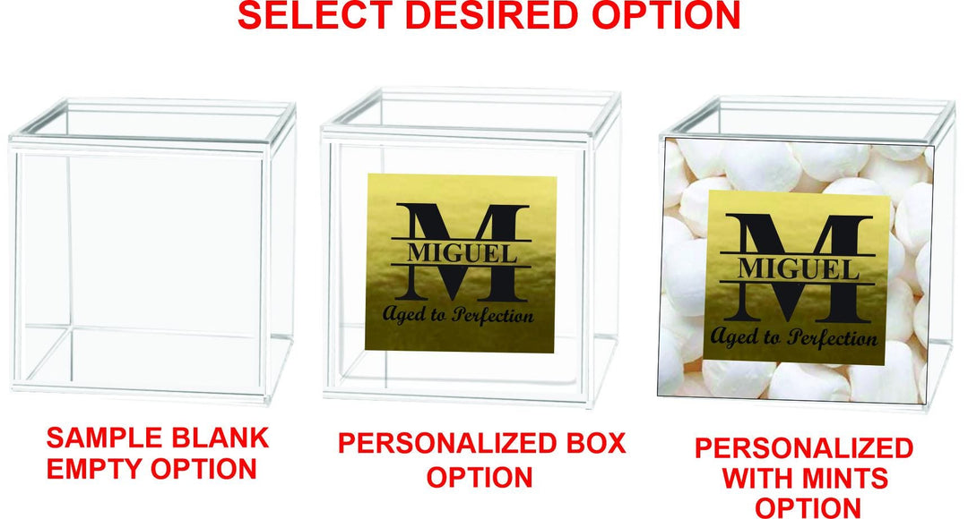 12 Pc Set Personalized 30th Birthday Clear Acrylic Box Party Favors , Mint Candy Container, Cheers to 30 Years, Milestone Party Favors