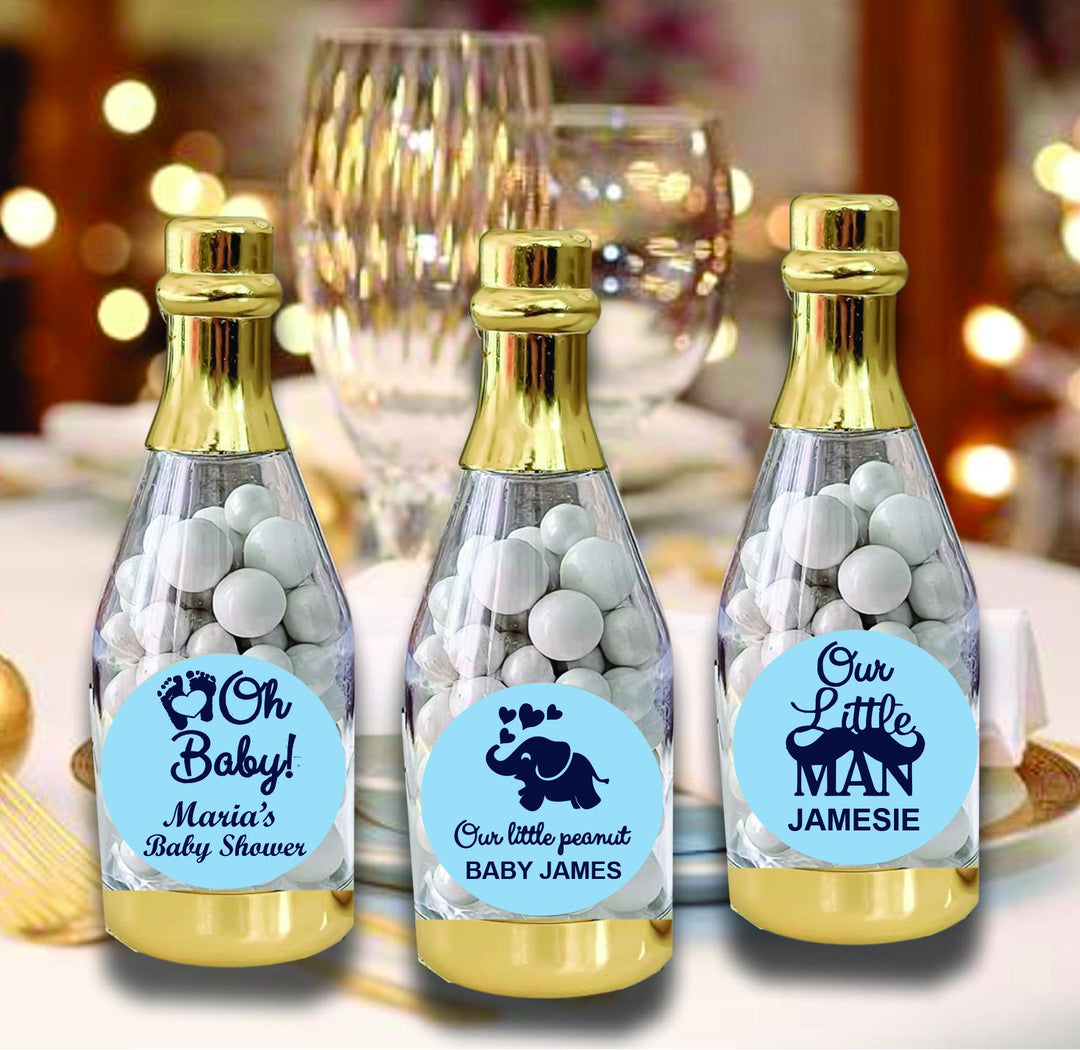 Custom Baby Shower Champagne Bottle Candy Holder Favors, Gold Bottle Mint Container Party Favor, A little Pumpkin is on the Way Baby Bottle